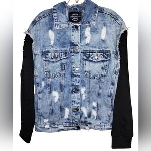 American Bazi Distressed Jean Jacket M Nwt